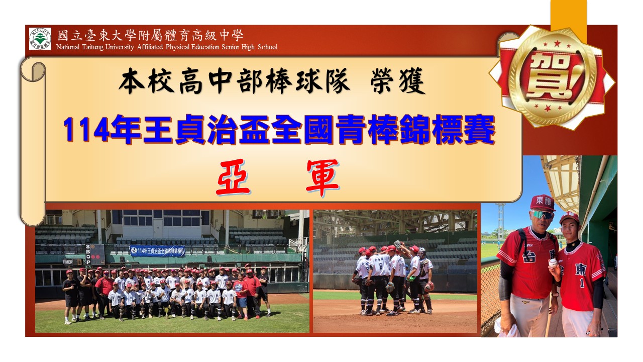 114年王貞治盃青棒錦標賽亞軍