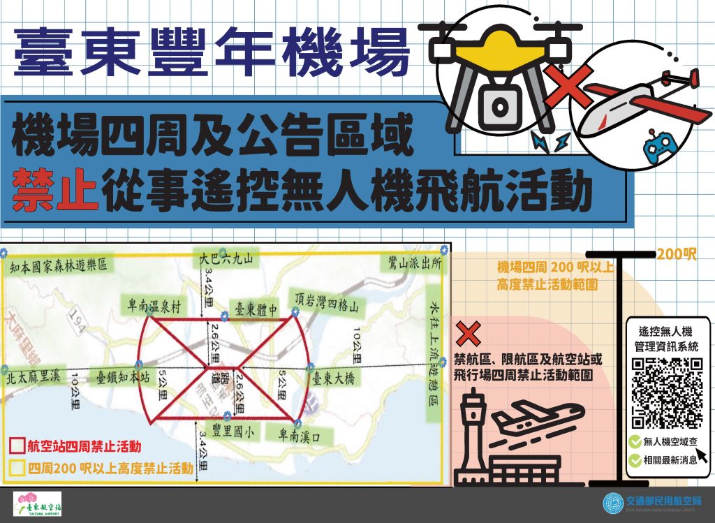 豐年機場四周禁無人機活動